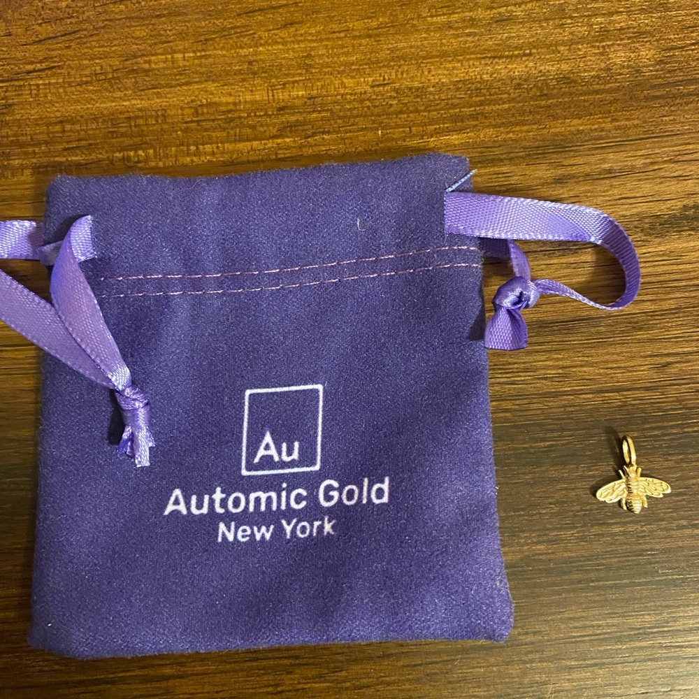 14K Gold Automic Gold bee charm for chain